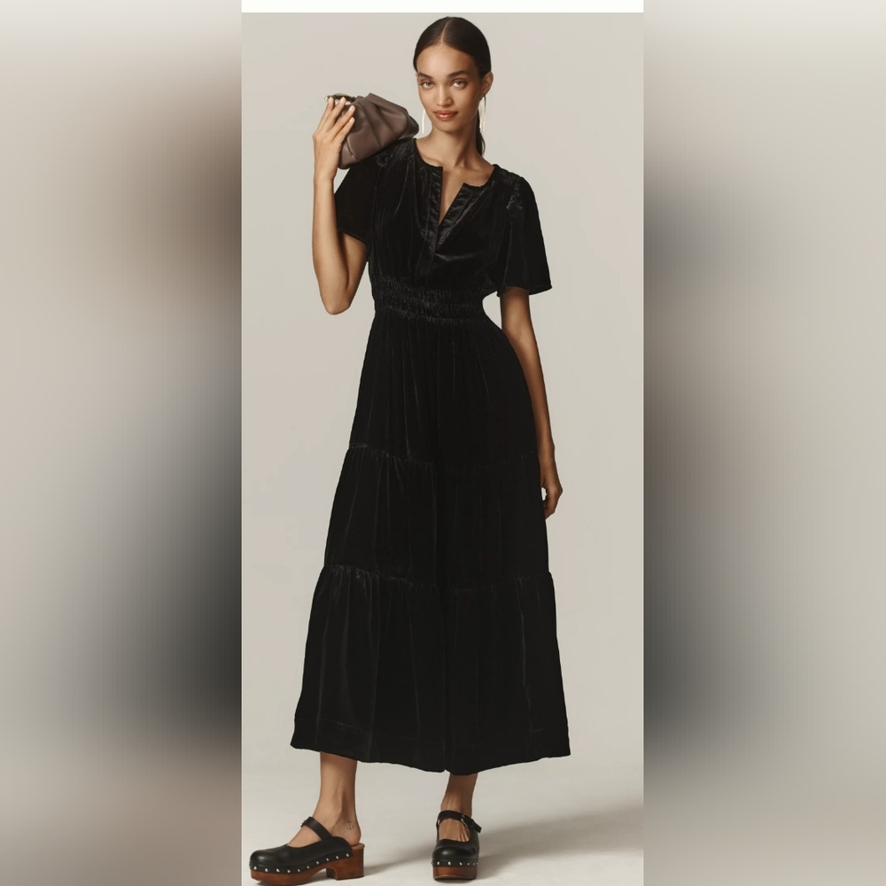 Anthropologie Somerset velvet maxi